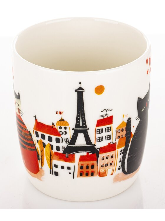 MIAhome MIAhome Kubek porcelanowy 350 ml koty Biały