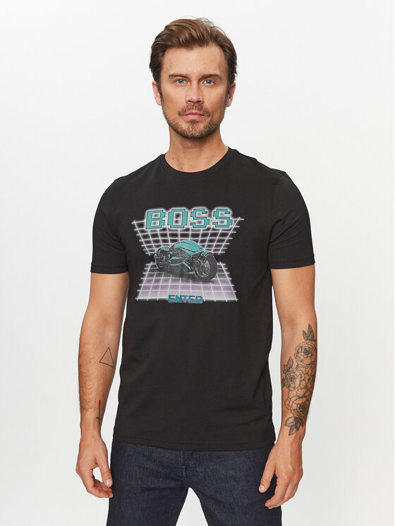 Boss T-krekls Teenter 50503551 Melns Regular Fit