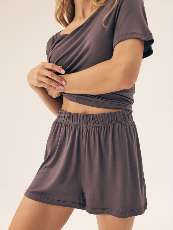 Esotiq Esotiq Piżama 42409 Szary Classic Fit