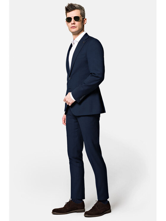 Lancerto Lancerto Garnitur Stavanger GA073222000005 Granatowy Slim Fit