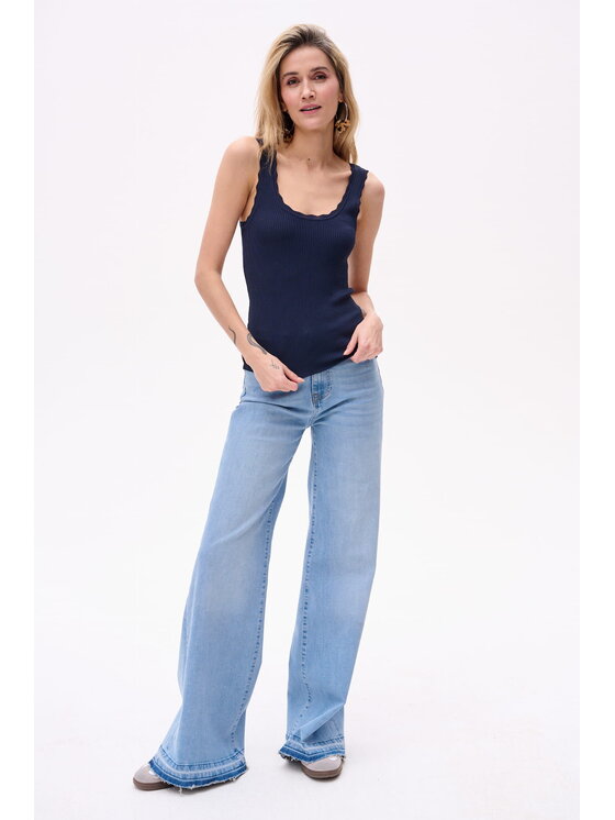 blue shadow blue shadow Top 8076-17 Niebieski Regular Fit