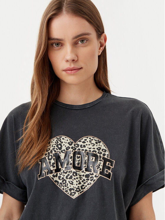 ONLY ONLY Тишърт Lucy 15339887 Черен Loose Fit