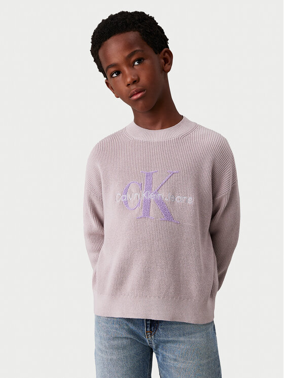 Calvin Klein Jeans Calvin Klein Jeans Пуловер Towelling Ck IB0IB02219 Сив Regular Fit