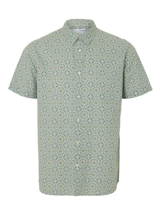 Selected Homme Selected Homme Košile New Linen 16079053 Zelená Regular Fit