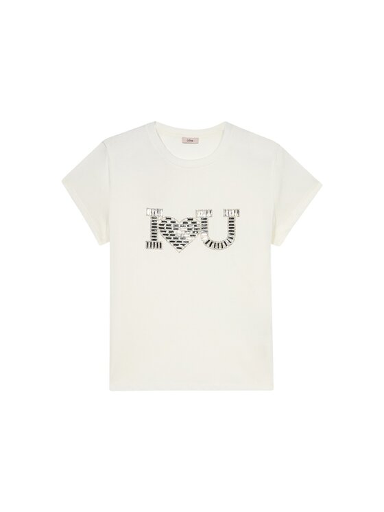 Oltre Oltre T-shirt G019J004376N011 Bianco Regular Fit
