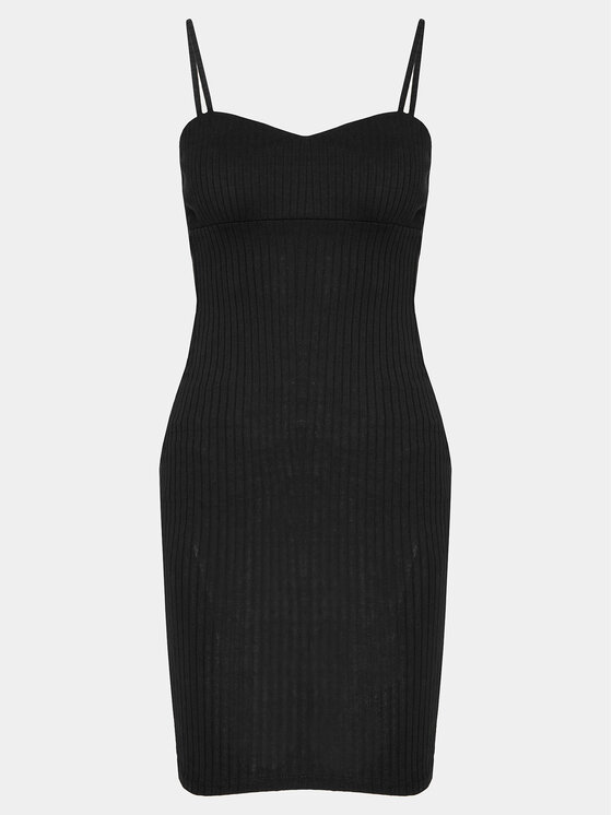 Brave Soul Brave Soul Sommerkleid LDRJ-248LANA Schwarz Straight Fit