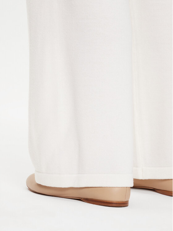 Max Mara Leisure Max Mara Leisure Плетени панталони Epopea 24263360 Бял Relaxed Fit