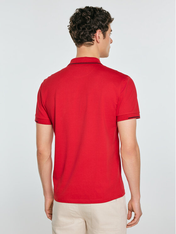 BIG STAR BIG STAR Polo POLIAN Bordowy Slim Fit
