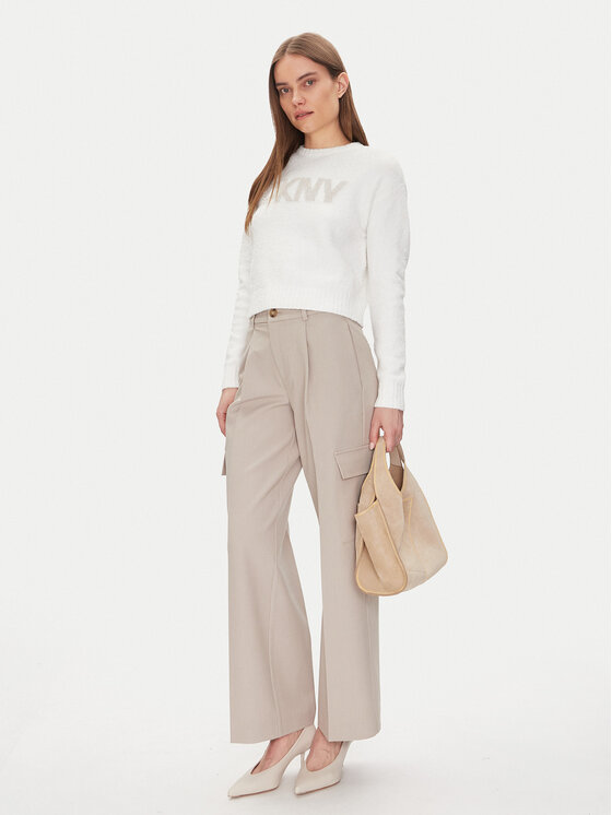 DKNY DKNY Sweter DJ4R0424 Écru Regular Fit