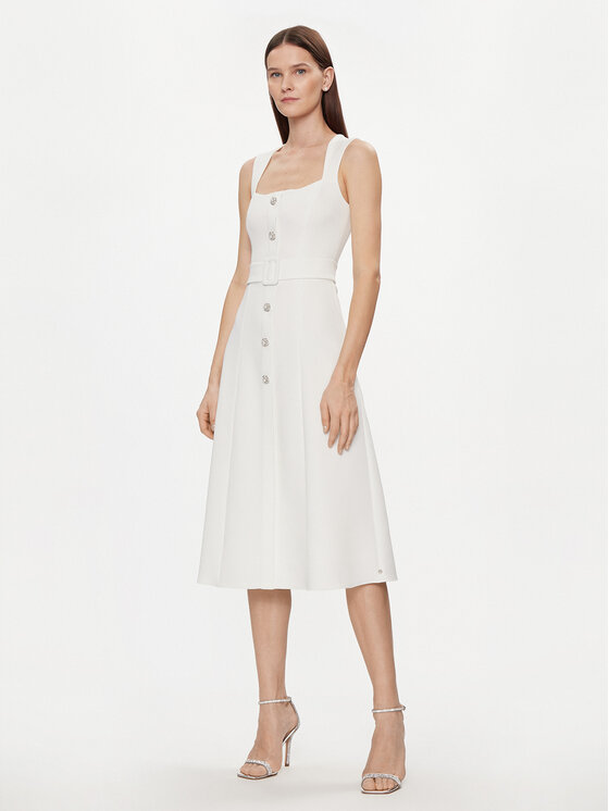 Nissa Abito da cocktail RC14788 Bianco Slim Fit, taglia : 44