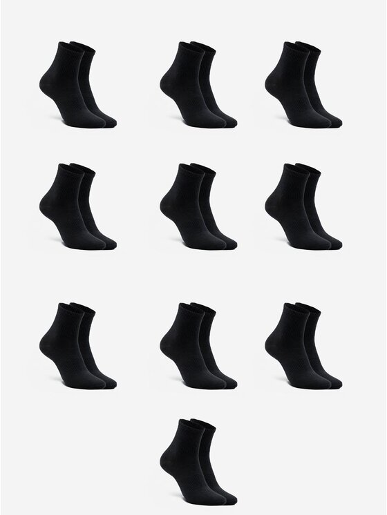 Urban Socks Urban Socks Zestaw 10 par wysokich skarpet męskich Zestaw 10 Par Krótkich Skarpet Męskich Czarnych Urban Socks No Logo 41-46 Czarny
