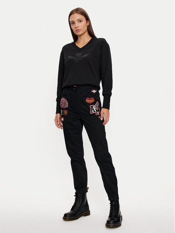 Aeronautica Militare Aeronautica Militare Pantaloni di tessuto 242PA1623DCT3406 Nero Regular Fit