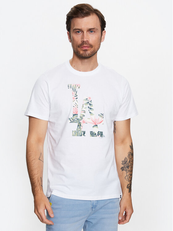 47 Brand Tricou Los Angeles Dodgers Coastal Floral '47 Echo Tee Alb Regular Fit