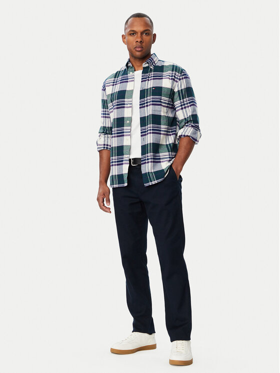 Tommy Hilfiger Tommy Hilfiger Särk Hero Flannel MW0MW44592 Roheline Regular Fit