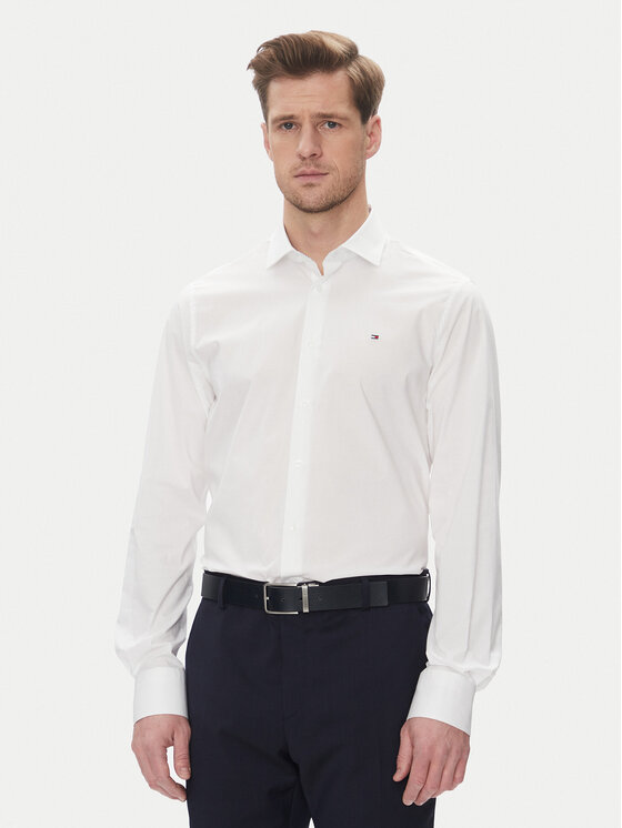 Tommy Hilfiger Tommy Hilfiger Košile MW0MW39279 Bílá Slim Fit