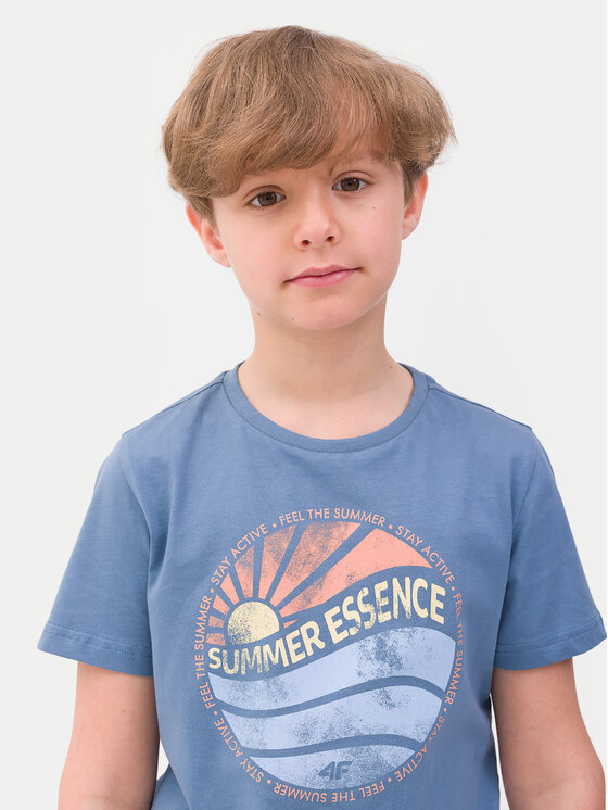 4F 4F T-Shirt 4FJWSS24TTSHM1135 Modrá Regular Fit