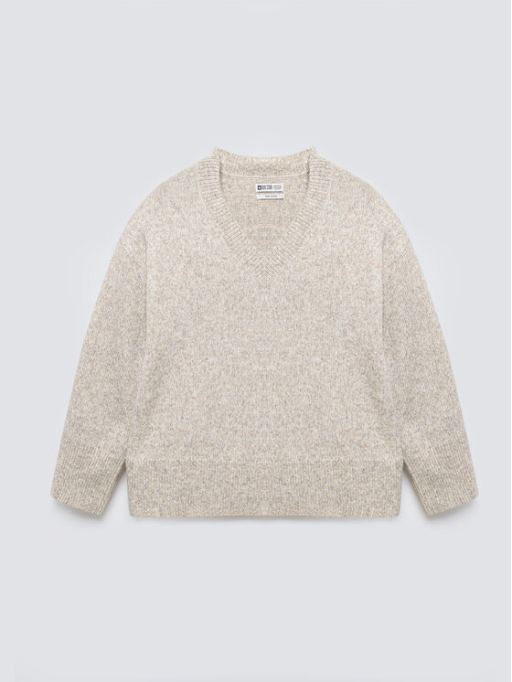 BIG STAR BIG STAR Sweter VIOLINA Beżowy Oversize