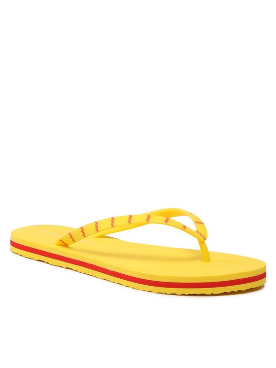 Tommy Hilfiger Tommy Hilfiger Šlepetės per pirštą Essential Beach Sandal FW0FW07141 Geltona