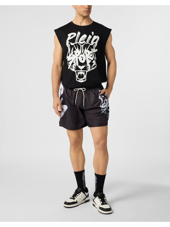 Plein Sport Plein Sport Tank top 28353 Czarny Regular Fit