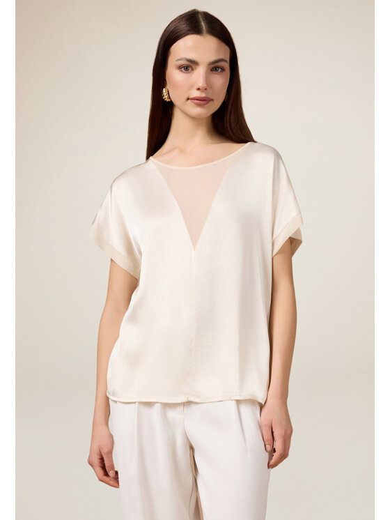 Oltre Oltre Blusa 2492J000735N002 Bianco Regular Fit