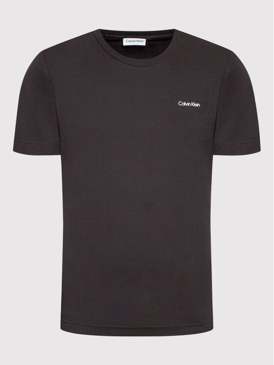 Calvin Klein Calvin Klein Футболка Micro Logo Interlock K10K109894 Чорний Regular Fit