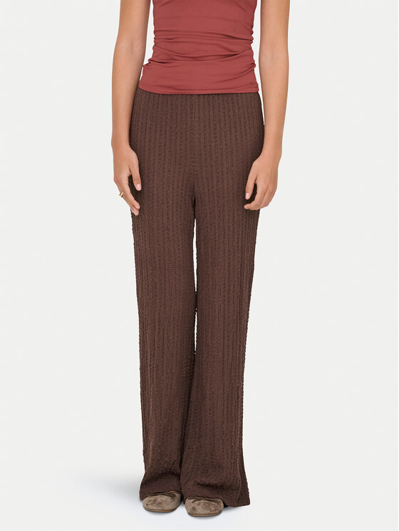 ONLY ONLY Текстилни панталони Ella 15368471 Кафяв Wide Leg