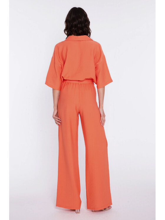 NIFE NIFE Kalhoty z materiálu SD135 Oranžová Wide Leg