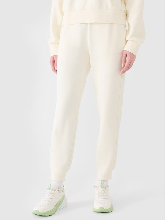 4F 4F Pantaloni da tuta 4FWSS25TTROF0996-11S Bianco Regular Fit