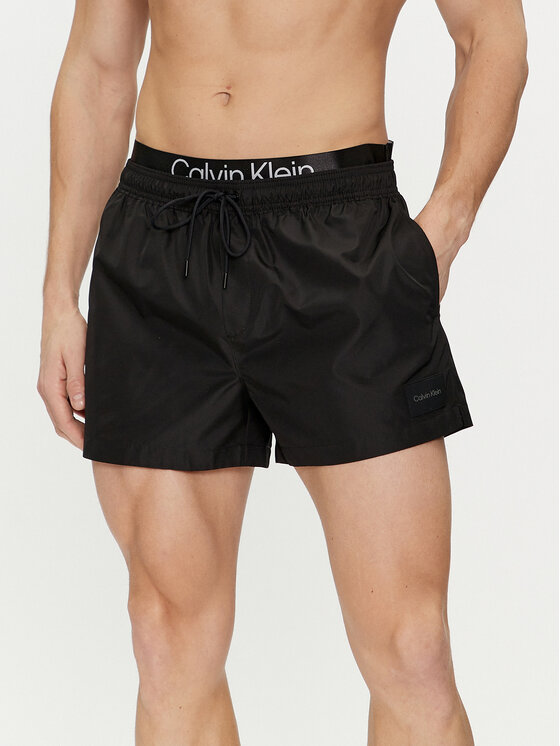 Calvin Klein Swimwear Kopalne hlače KM0KM00947 Črna Regular Fit