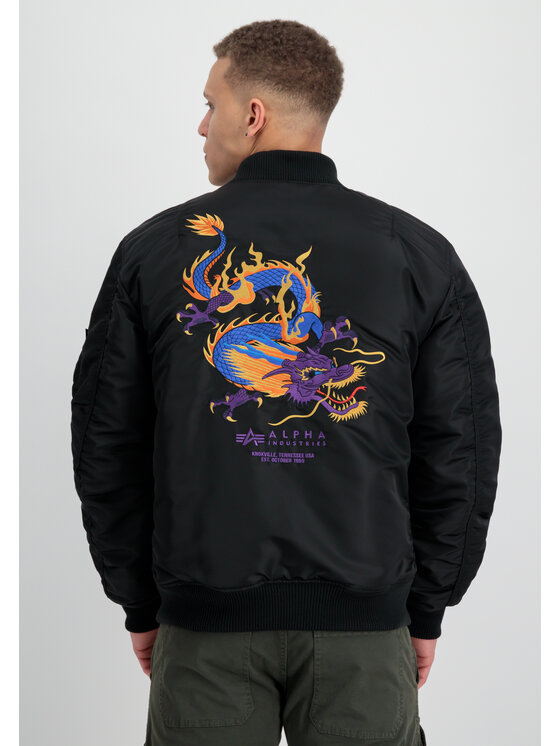Alpha Industries Alpha Industries Kurtka bomber MA-1 Dragon Embroidery Bomber Jacket Czarny Loose Fit