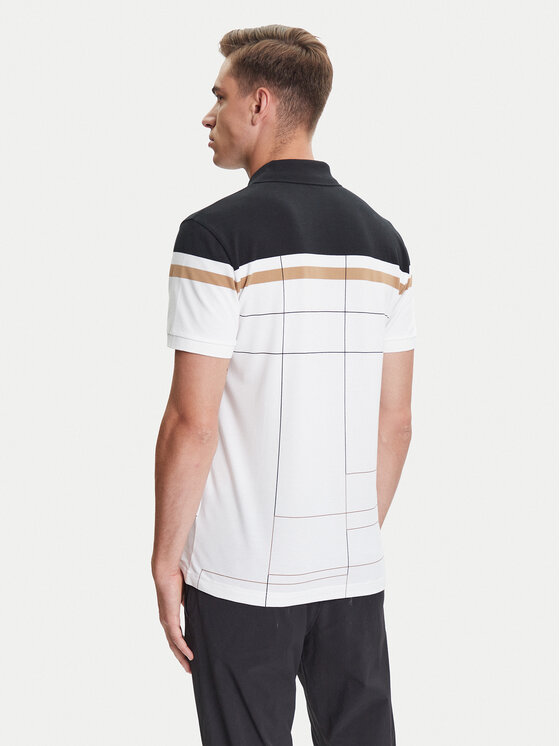BOSS BOSS Polokošeľa Paule 50544477 Biela Slim Fit