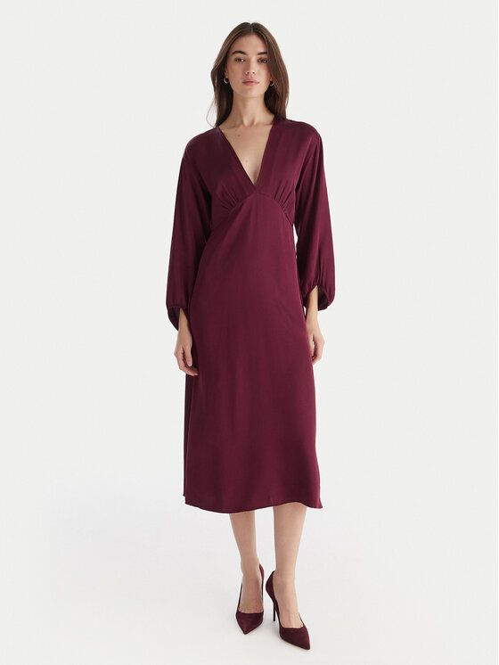 ViCOLO ViCOLO Koktejlové šaty TF0250 Bordó Regular Fit