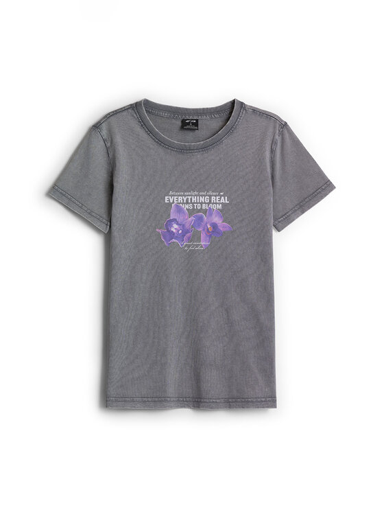 4F 4F T-Shirt FOB SUMMER Szary jasny Regular Fit