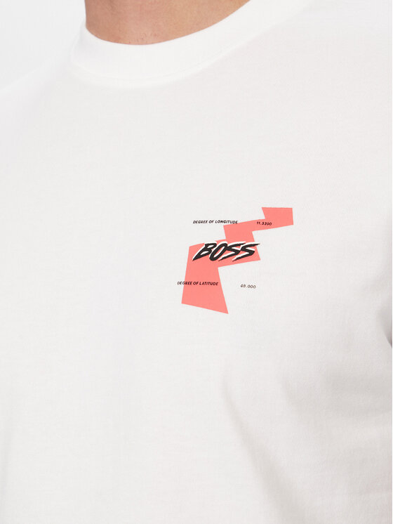 BOSS BOSS Marškinėliai Movement 50561872 Kreminė Regular Fit