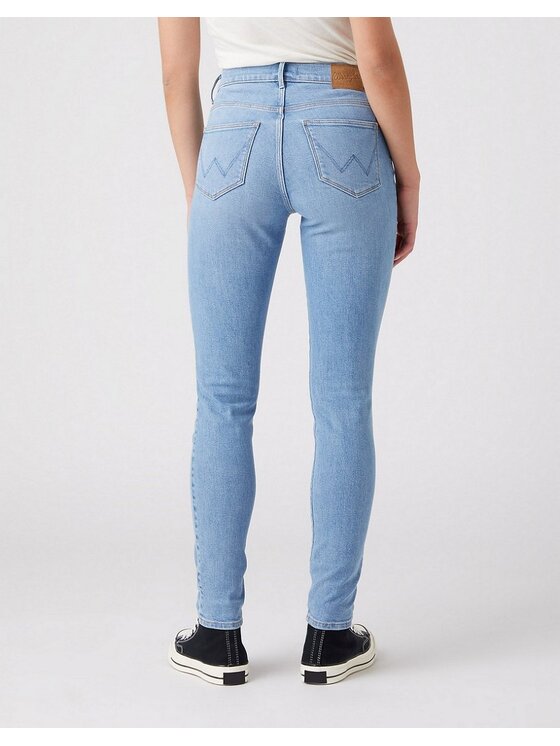 Wrangler Wrangler Jeansy SKINNY HIGH Niebieski Skinny Fit