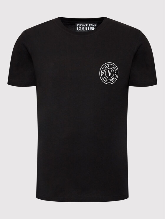 Versace Jeans Couture Versace Jeans Couture T-shirt Vemblem Rub 73GAHT06 Nero Regular Fit