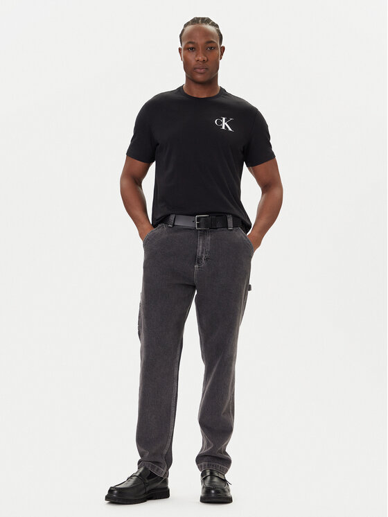 Calvin Klein Jeans Calvin Klein Jeans T-krekls 30s Chest Logo LV04RD865G Melns Regular Fit
