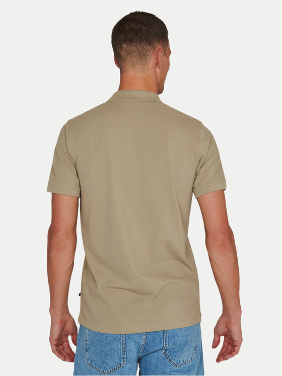 Matinique Matinique Тениска с яка и копчета 30206461 Бежов Regular Fit