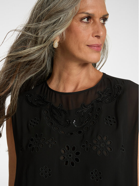 Elena Mirò Elena Mirò Top D018E000022N033 Czarny Regular Fit