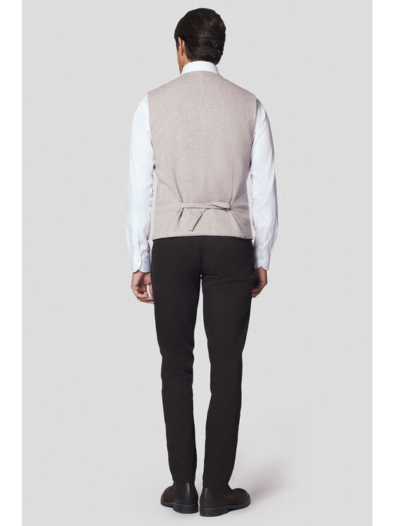 Lancerto Lancerto Kamizelka Milano KA131224000009 Beżowy Slim Fit
