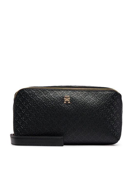 Tommy Hilfiger Tommy Hilfiger Несесер Th Icon Double Washbag Mono AW0AW18930 Черен