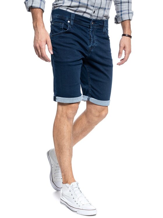 Mustang Mustang Szorty jeansowe CHICAGO SHORT Niebieski Slim Fit