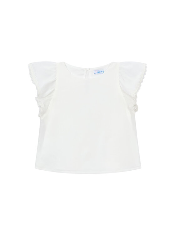 Mayoral Mayoral Μπλουζάκι 3195 Λευκό Regular Fit