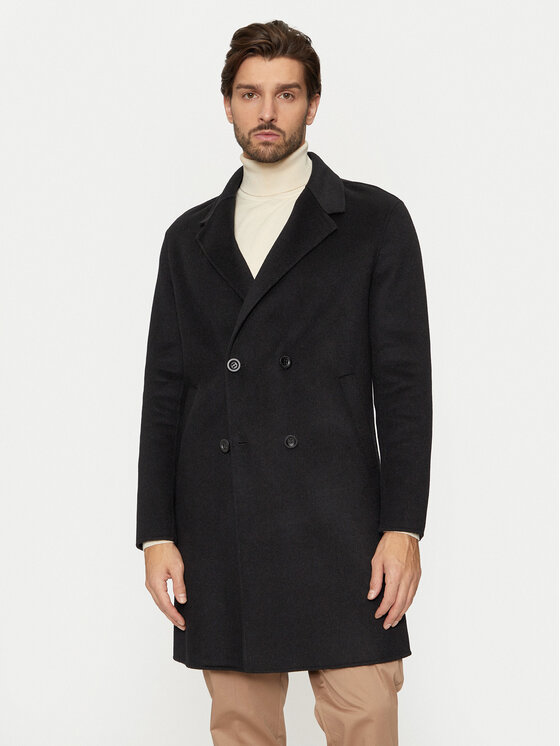 Guess Guess Cappotto di lana M4BL47 WGJU2 Nero Regular Fit