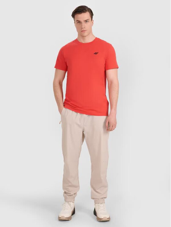 4F 4F T-Shirt 4FWMM00TTSHM2256-062S Czerwony Regular Fit
