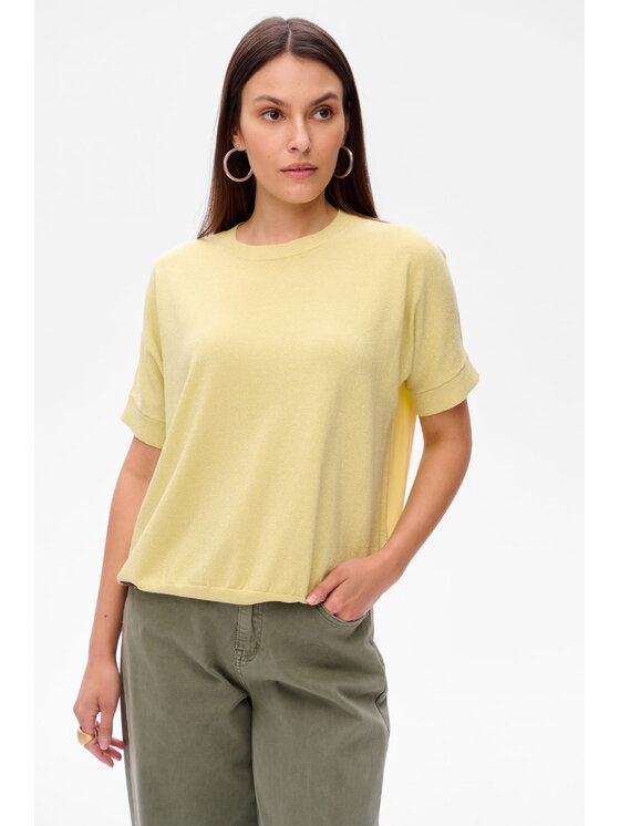 blue shadow blue shadow Bluzka 7029 Żółty Regular Fit