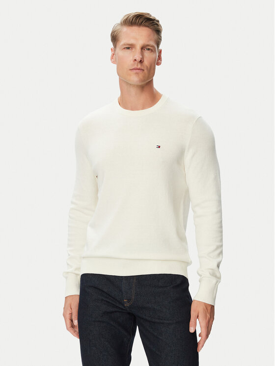 Tommy Hilfiger Tommy Hilfiger Пуловер MW0MW28046 Кремав Regular Fit