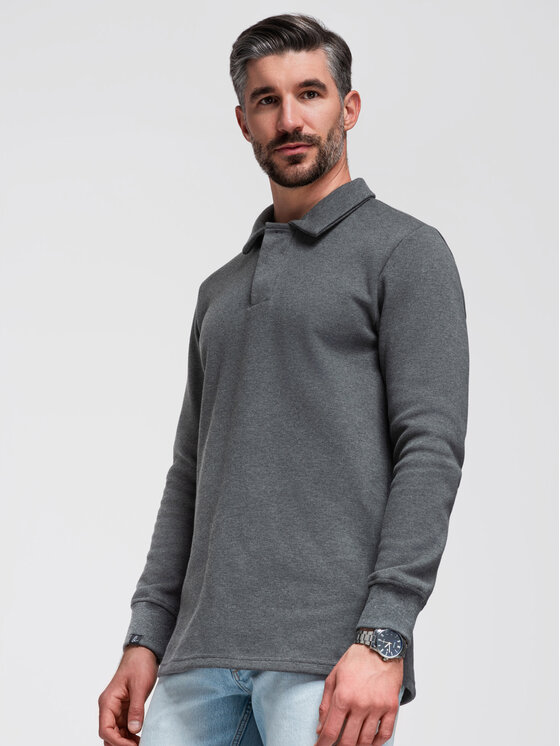 Ombre Ombre Mikina B1719 Tmavě šedá Regular Fit