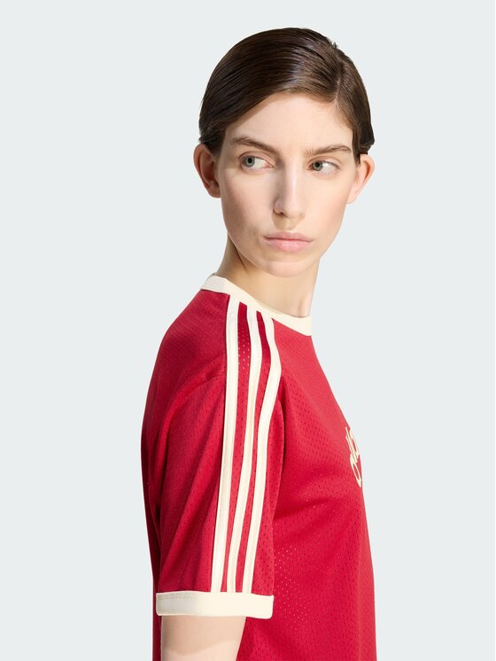 adidas adidas T-Shirt LINEAER MESH TEE Czerwony Regular Fit