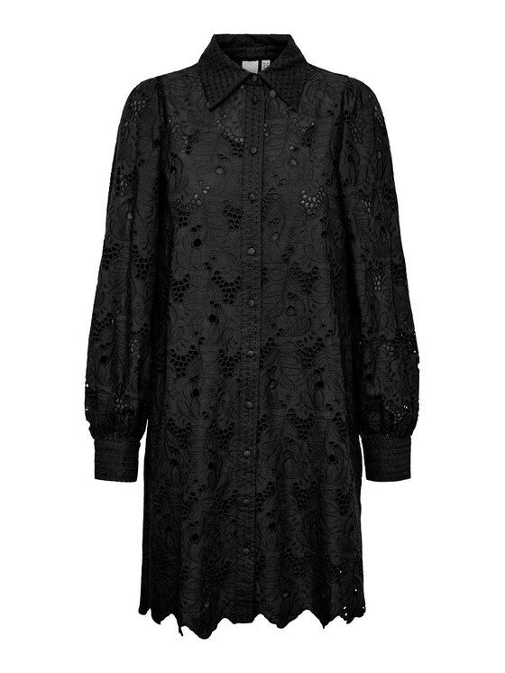 YAS YAS Rochie tip cămașă 26030764 Negru Regular Fit